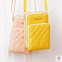 New Large Capacity Multi-Functional Fashion Simple Shoulder Small Bag Shoulder Three Layers Zip-up Mobile Phone Bag Women's SWEET T 52