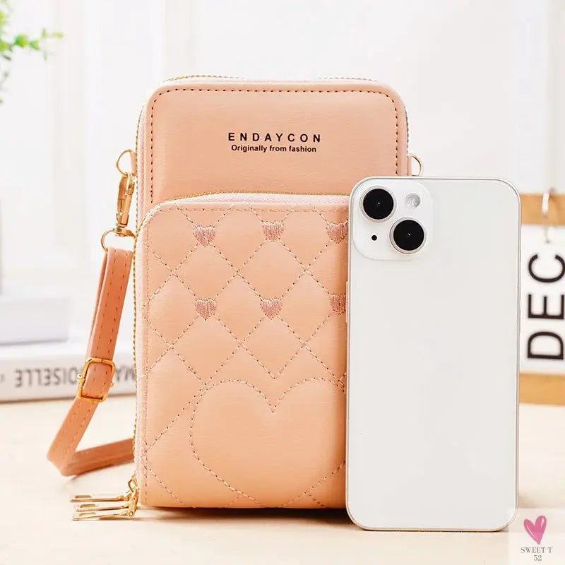 New Large Capacity Multi-Functional Fashion Simple Shoulder Small Bag Shoulder Three Layers Zip-up Mobile Phone Bag Women's SWEET T 52