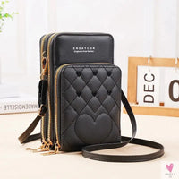 New Large Capacity Multi-Functional Fashion Simple Shoulder Small Bag Shoulder Three Layers Zip-up Mobile Phone Bag Women's SWEET T 52