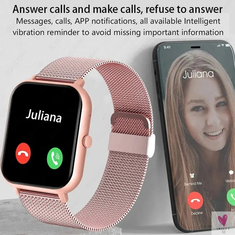 New Smart Watch for Men/Women - Heart Rate, Blood Pressure, Fitness Tracker, Bluetooth Call, Smart Watch Sweet T 52