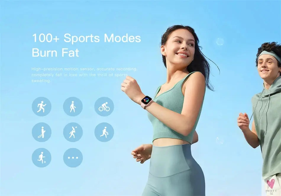 New Smart Watch for Men/Women - Heart Rate, Blood Pressure, Fitness Tracker, Bluetooth Call, Smart Watch Sweet T 52