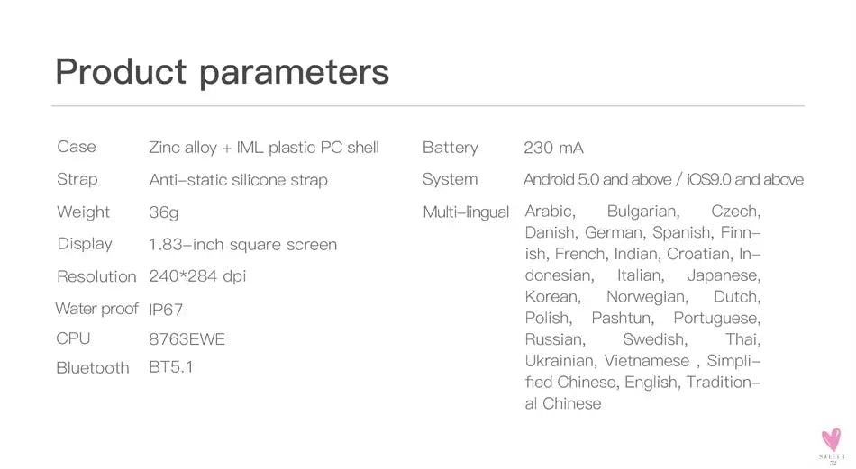 New Smart Watch for Men/Women - Heart Rate, Blood Pressure, Fitness Tracker, Bluetooth Call, Smart Watch Sweet T 52