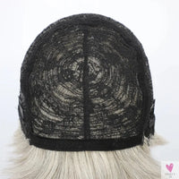 Ombre Grey Short Pixie Cut Wigs with Bangs - Salt and Pepper Human Hair Wigs, Pre Plucked Glueless Gray Bob Wig Sweet T 52