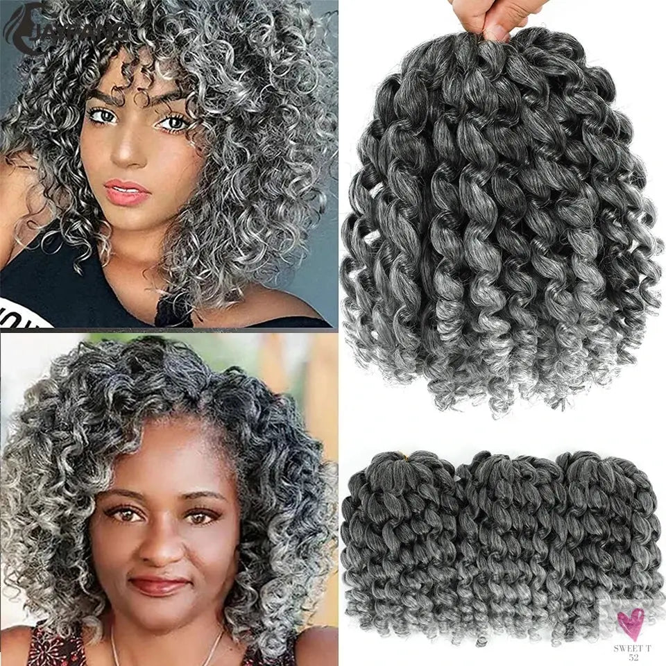 Ombre Jumpy Wand Curl Crochet Hair, 14 Colors, 20 Roots Jamaican Twist Synthetic Braid Hair for Women Sweet T 52