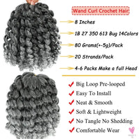 Ombre Jumpy Wand Curl Crochet Hair, 14 Colors, 20 Roots Jamaican Twist Synthetic Braid Hair for Women Sweet T 52