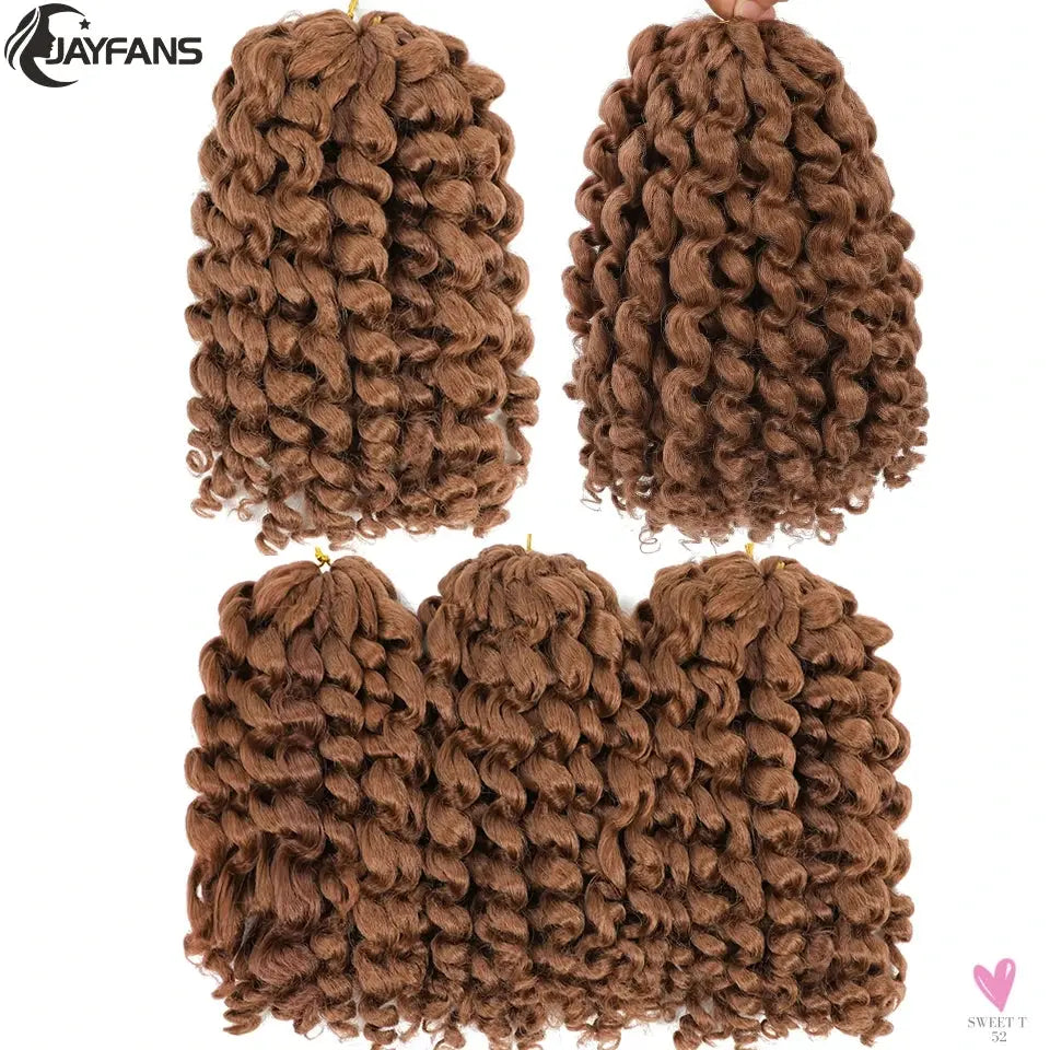 Ombre Jumpy Wand Curl Crochet Hair, 14 Colors, 20 Roots Jamaican Twist Synthetic Braid Hair for Women Sweet T 52