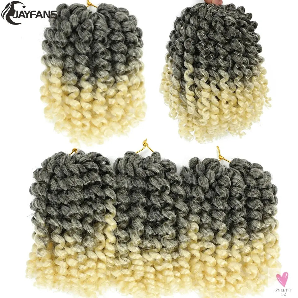 Ombre Jumpy Wand Curl Crochet Hair, 14 Colors, 20 Roots Jamaican Twist Synthetic Braid Hair for Women Sweet T 52