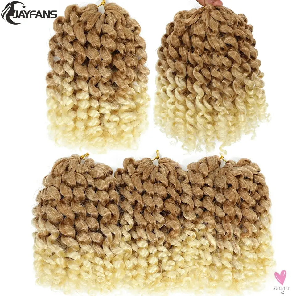 Ombre Jumpy Wand Curl Crochet Hair, 14 Colors, 20 Roots Jamaican Twist Synthetic Braid Hair for Women Sweet T 52