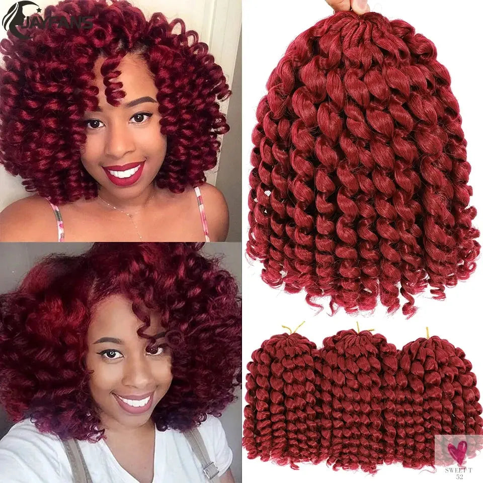 Ombre Jumpy Wand Curl Crochet Hair, 14 Colors, 20 Roots Jamaican Twist Synthetic Braid Hair for Women Sweet T 52