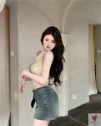 One Shoulder Crop Top, Vintage Retro Cut Crop Top, for Women and Girls