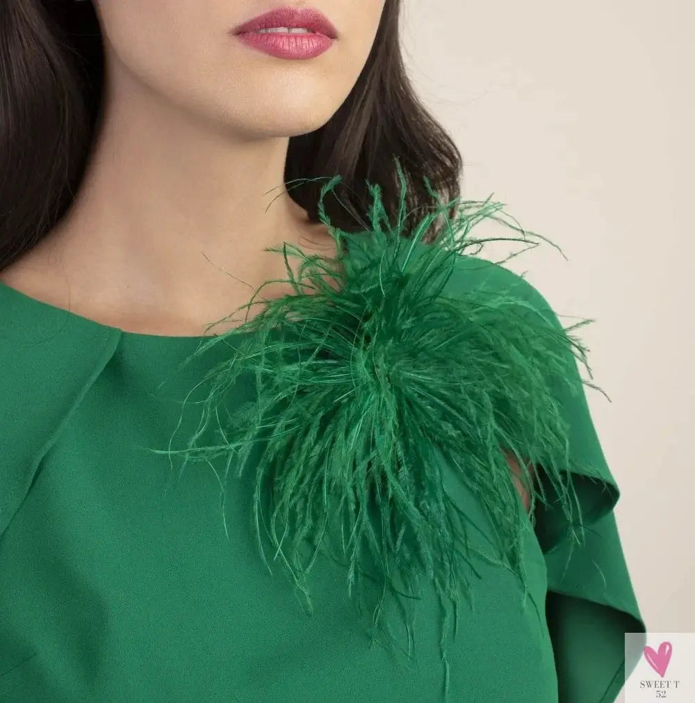 Ostrich Feather Brooch for Clothes or Hair wear - Black/Red Plumes Brooch for Wedding Party, DIY Jewelry or Shoe Decor Sweet T 52