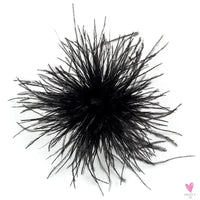 Ostrich Feather Brooch for Clothes or Hair wear - Black/Red Plumes Brooch for Wedding Party, DIY Jewelry or Shoe Decor Sweet T 52