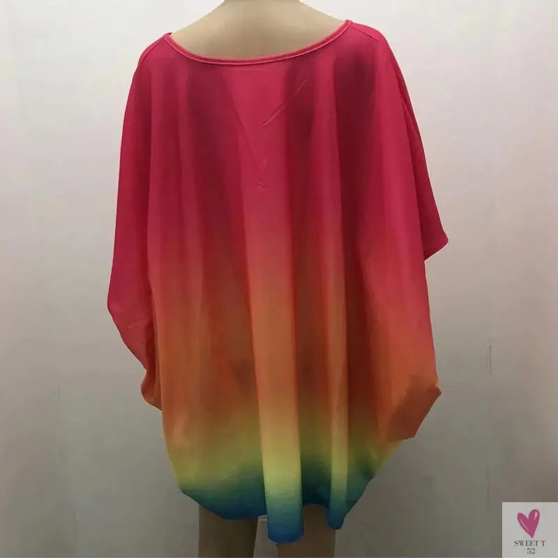 Oversized T-Shirts For Women. Fashion Blouse, Batwing Sleeve T-Shirt, Print Tees, Loose Casual Top Sweet T 52