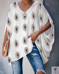 Oversized T-Shirts For Women. Fashion Blouse, Batwing Sleeve T-Shirt, Print Tees, Loose Casual Top Sweet T 52