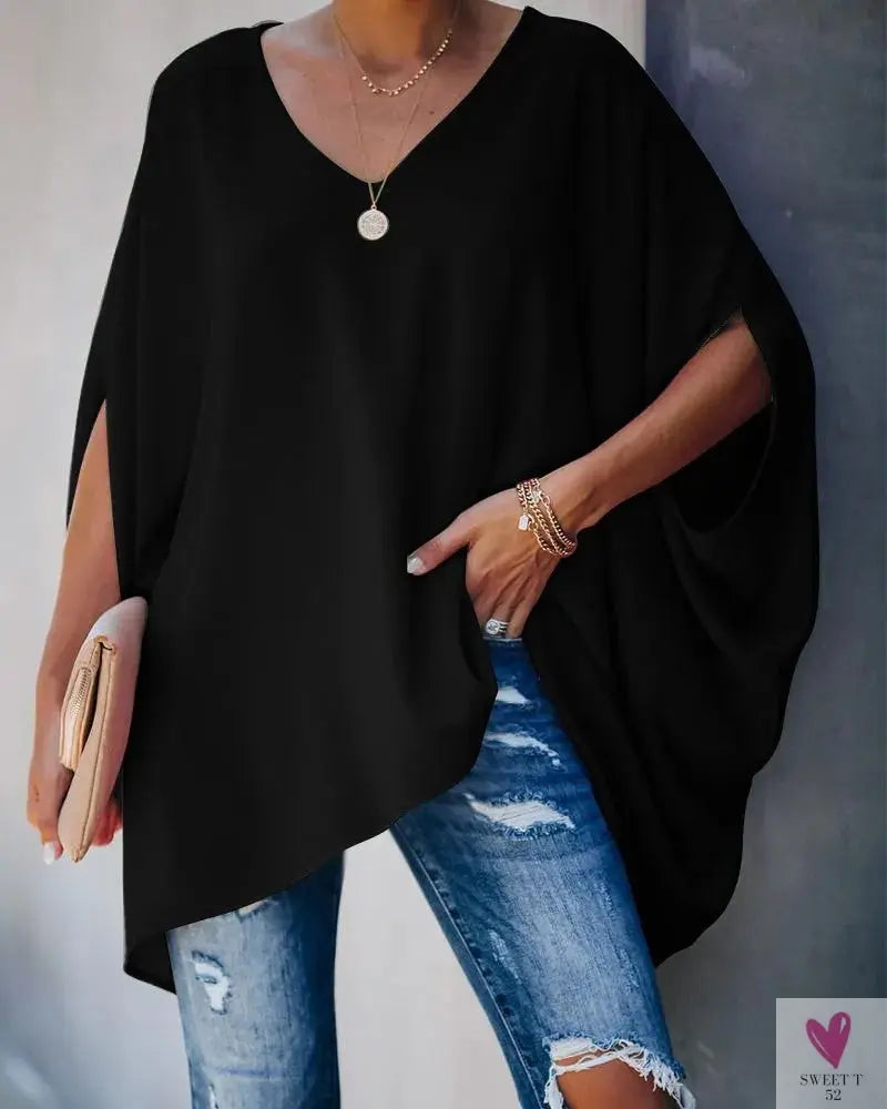 Oversized T-Shirts For Women. Fashion Blouse, Batwing Sleeve T-Shirt, Print Tees, Loose Casual Top Sweet T 52