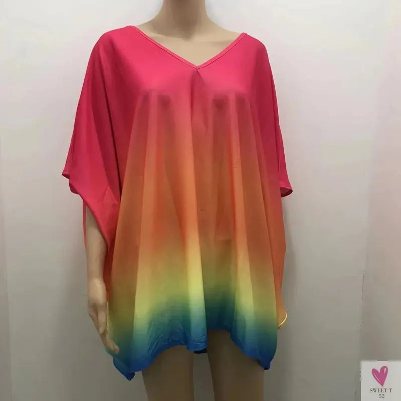 Oversized T-Shirts For Women. Fashion Blouse, Batwing Sleeve T-Shirt, Print Tees, Loose Casual Top Sweet T 52