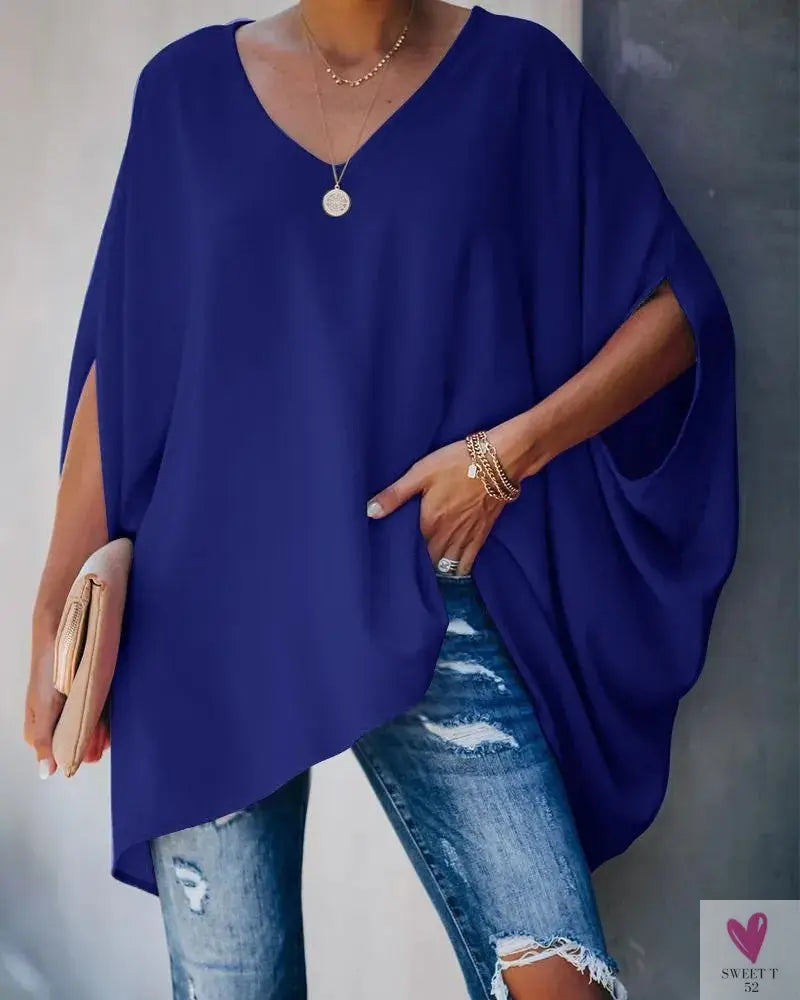 Oversized T-Shirts For Women. Fashion Blouse, Batwing Sleeve T-Shirt, Print Tees, Loose Casual Top Sweet T 52