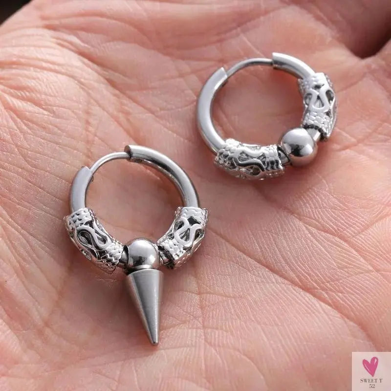 Punk/Rock Style Stainless Steel Hoop Earrings for Men/Women - Hip Hop Earrings for Men/Women SWEET T 52