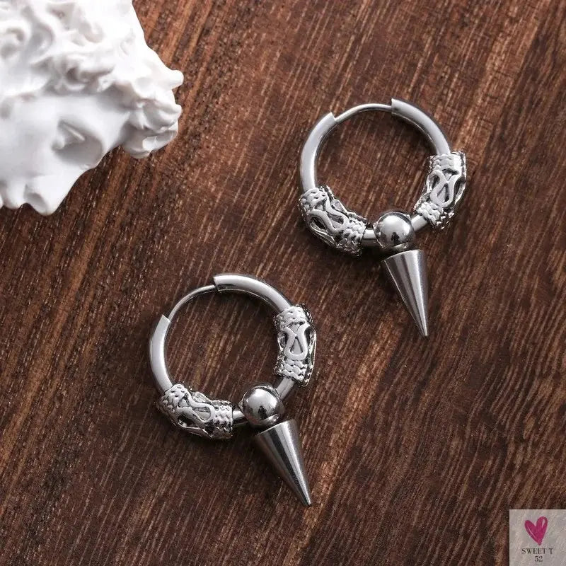 Punk/Rock Style Stainless Steel Hoop Earrings for Men/Women - Hip Hop Earrings for Men/Women SWEET T 52