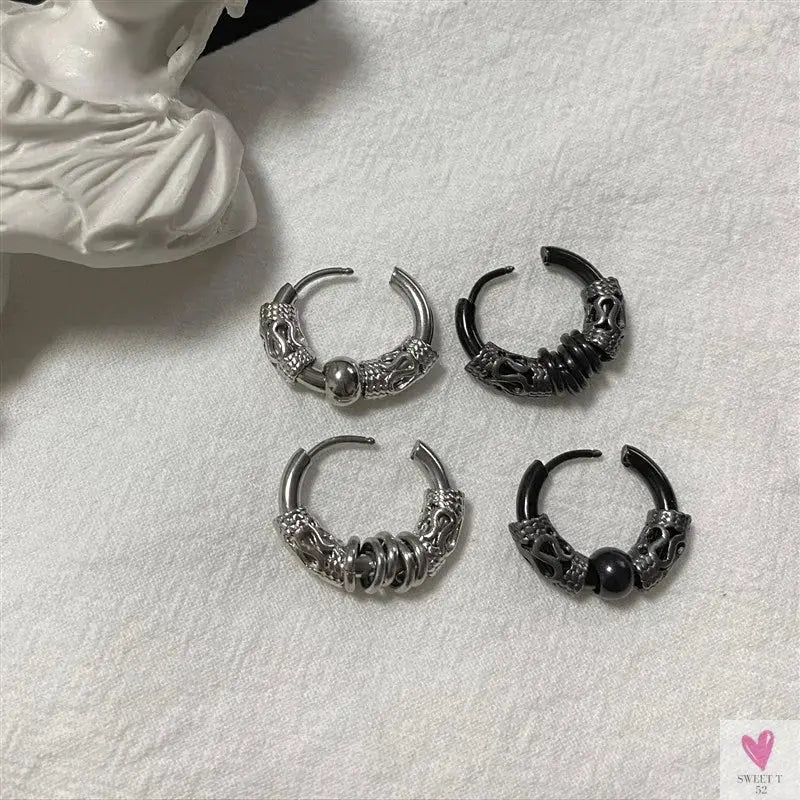 Punk/Rock Style Stainless Steel Hoop Earrings for Men/Women - Hip Hop Earrings for Men/Women SWEET T 52