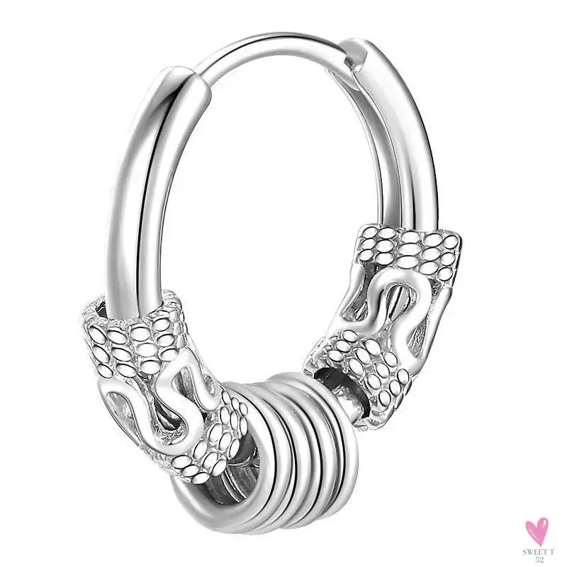Punk/Rock Style Stainless Steel Hoop Earrings for Men/Women - Hip Hop Earrings for Men/Women SWEET T 52