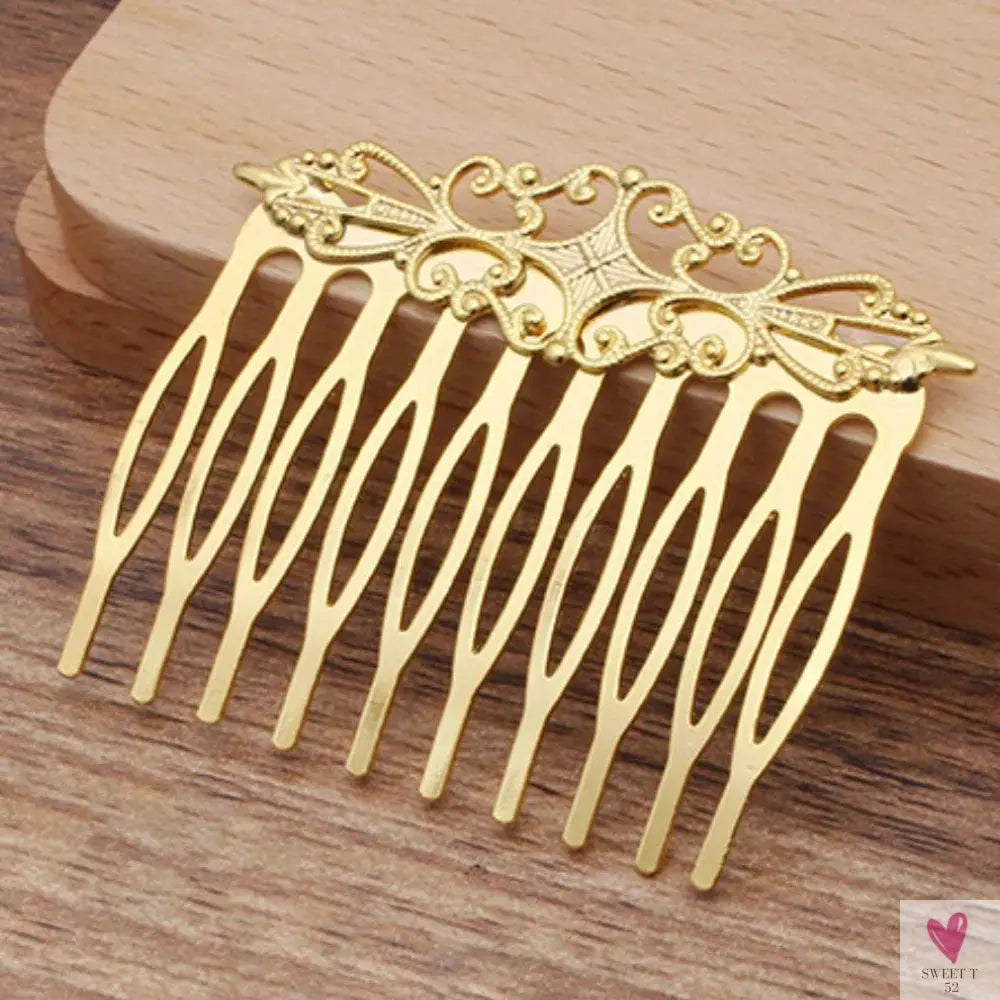 REGELIN Copper Vintage 10 Teeth Hair Combs Jewelry Charm Women Flower Hairpin Hairclips Barrettes Retro Hair Wear Accessories SWEET T 52