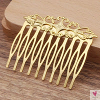 REGELIN Copper Vintage 10 Teeth Hair Combs Jewelry Charm Women Flower Hairpin Hairclips Barrettes Retro Hair Wear Accessories SWEET T 52