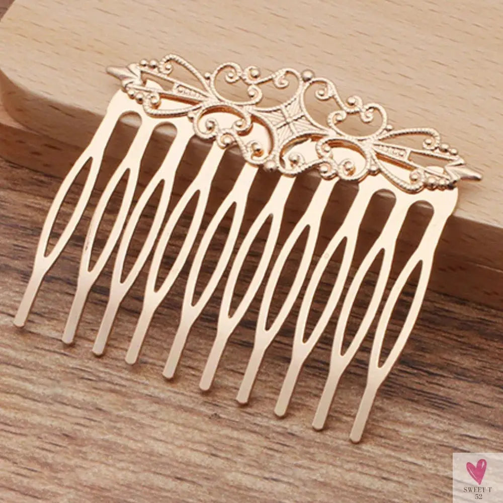 REGELIN Copper Vintage 10 Teeth Hair Combs Jewelry Charm Women Flower Hairpin Hairclips Barrettes Retro Hair Wear Accessories SWEET T 52