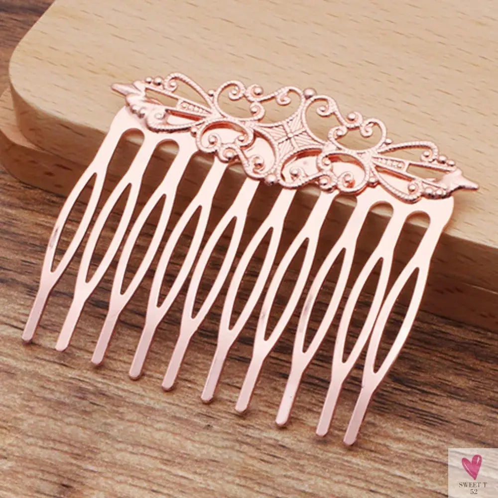 REGELIN Copper Vintage 10 Teeth Hair Combs Jewelry Charm Women Flower Hairpin Hairclips Barrettes Retro Hair Wear Accessories SWEET T 52