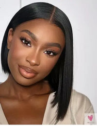 Ready to Wear Glueless Human Hair Wig, HD Lace Straight Short Bob 6x4 Lace Frontal, Pre Plucked Wigs for Women & Girls-hair accessories-SWEET T 52