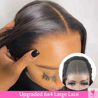 Ready to Wear Glueless Human Hair Wig, HD Lace Straight Short Bob 6x4 Lace Frontal, Pre Plucked Wigs for Women & Girls-hair accessories-SWEET T 52