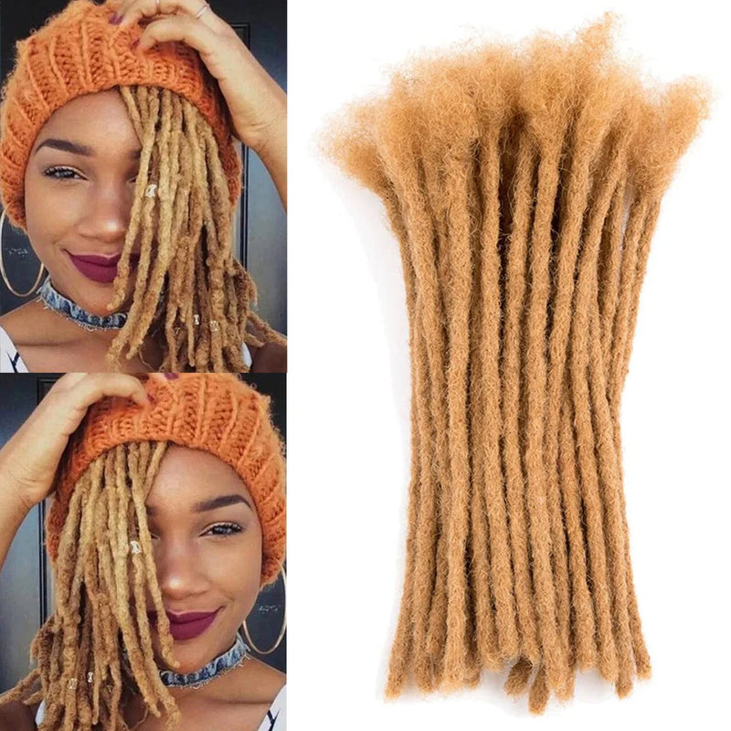 Extensions de cheveux humains Dreadlock pour hommes/femmes - Tresses au crochet, extensions de dreadlocks en cheveux biologiques, 0,6 cm