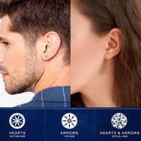 Moissanite Stud Earrings, Marked 925 Sterling Silver