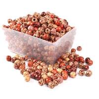 Wood Hair Beads for Women and Girls - 50 Piece Bag of 12 mm Beads, 6 mm Holes for Braids