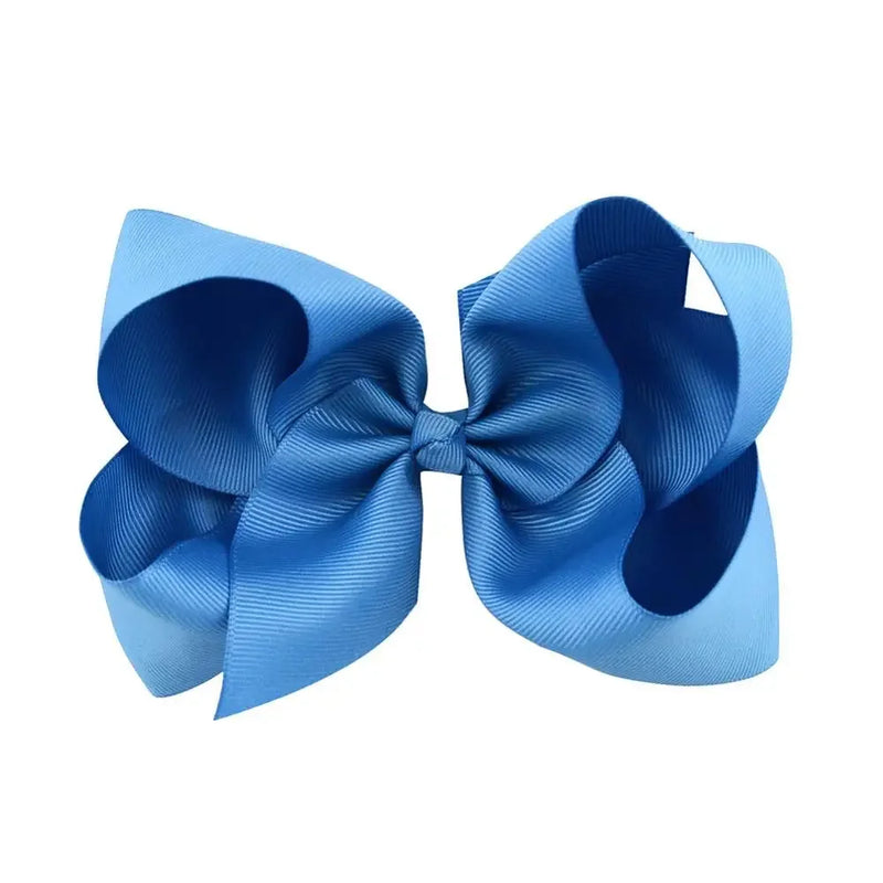 6 Inch Big Grosgrain Ribbon, Solid Color, Hair Bows with Clips. Boutique Headwear Accessories  for Kids