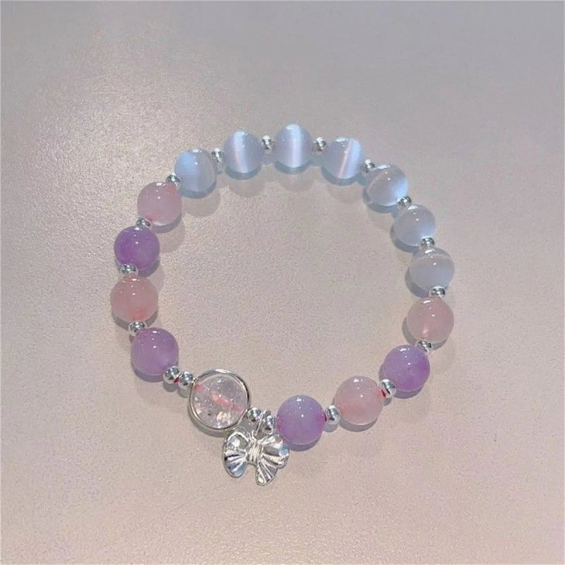 2024 New Trendy Red Beaded Chain Bracelet for Women Simple Hollow Butterfly Pendant Bracelets Jewelry Gifts Accessories Sweet T 52