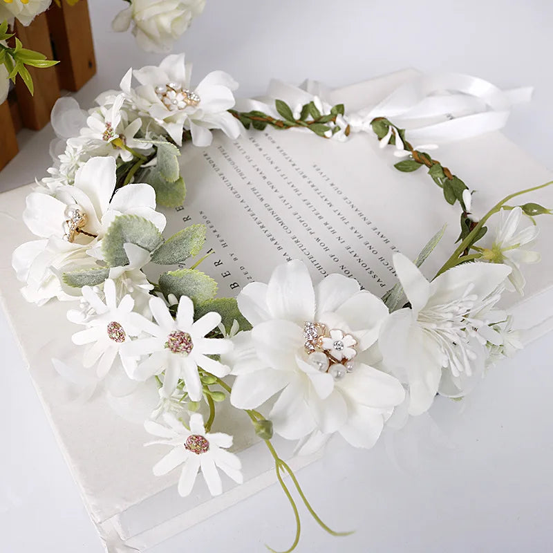 Simulated Flower Wreath/Crown/Festival Headband Hair Accessories for Women & Girls. Headdress/Garland/Wedding Headwear