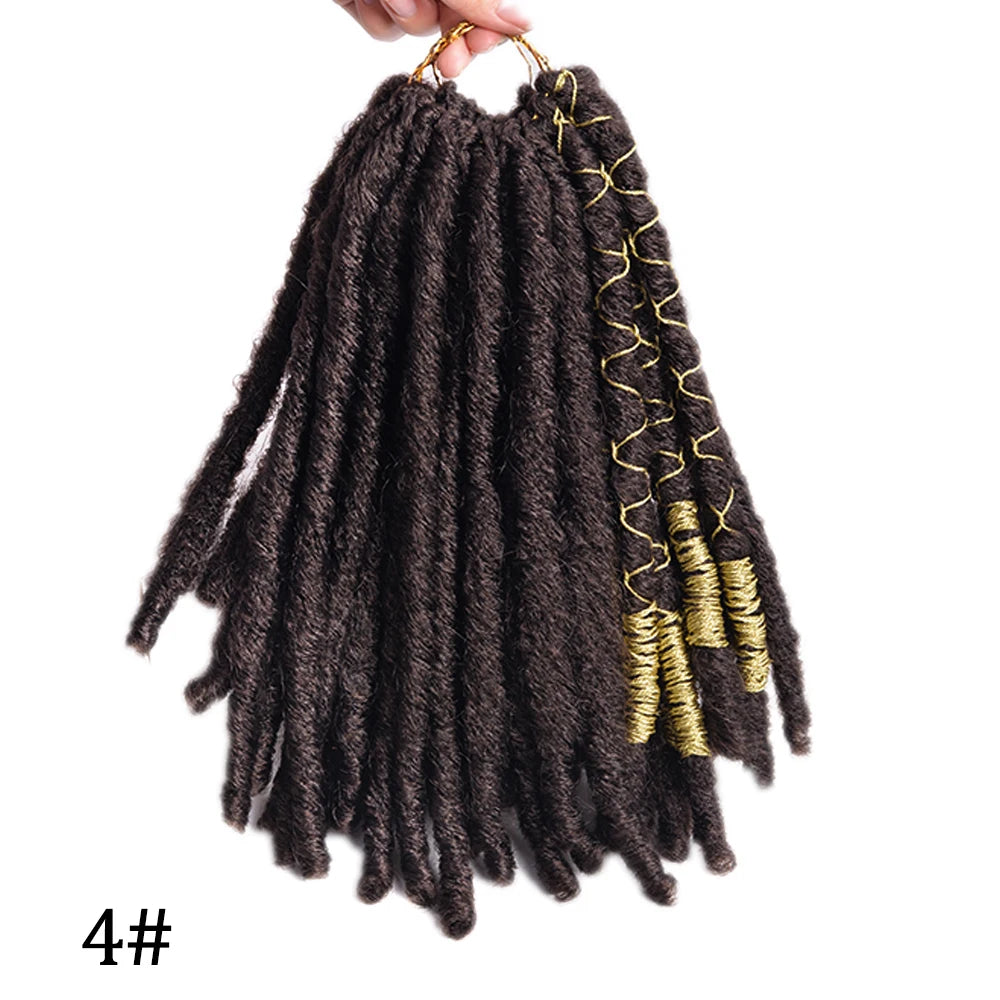 Faux Locks Crochet Hair Natural Hair Extensions Synthetic Crochet Braiding Hair Dreadlocks with Colored Line Short Hair Bundles SWEET T 52