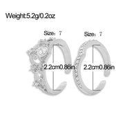 Crystal Crown Ring Set, 2 Pieces, Stainless Steel