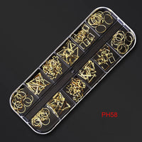 12Gird Box Multi Size AB/Colorful Non-Hotfix Rhinestones Flatback Crystal Diamond Gems 3D Glitter Nail Art Luxurious Decorations