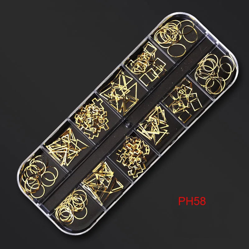 12Gird Box Multi Size AB/Colorful Non-Hotfix Rhinestones Flatback Crystal Diamond Gems 3D Glitter Nail Art Luxurious Decorations SWEET T 52