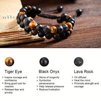 8 mm Natural Stone Beaded Bracelet