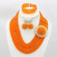 African Beads Jewelry Set Nigerian Wedding African Beads Jewelry Set Crystal African Jewelry Sets  ABJ176