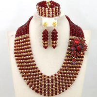 African Beads Jewelry Set Nigerian Wedding African Beads Jewelry Set Crystal African Jewelry Sets  ABJ176
