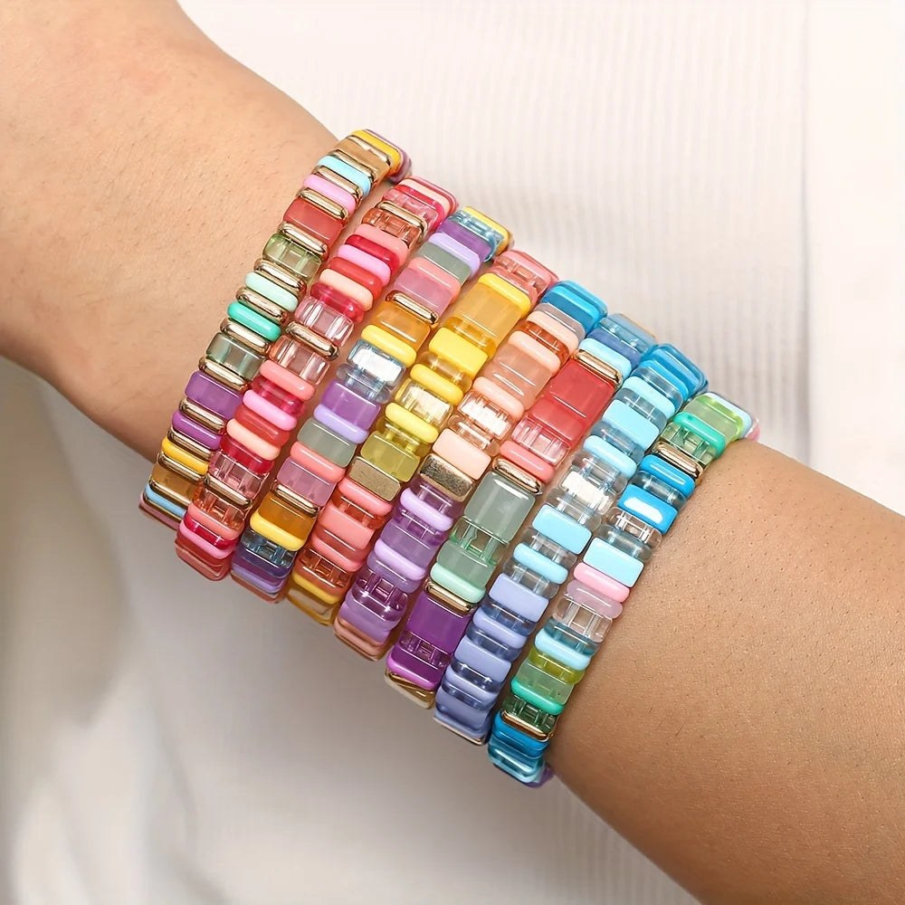 Acrylic Bead Stretch Bracelet