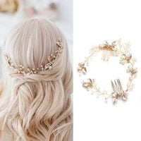 Silver/Gold/Pearl/Rhinestone Hair Accessories, Crystal Bridal Headdress/Hair Combs for Women & Girls-hair accessories-SWEET T 52