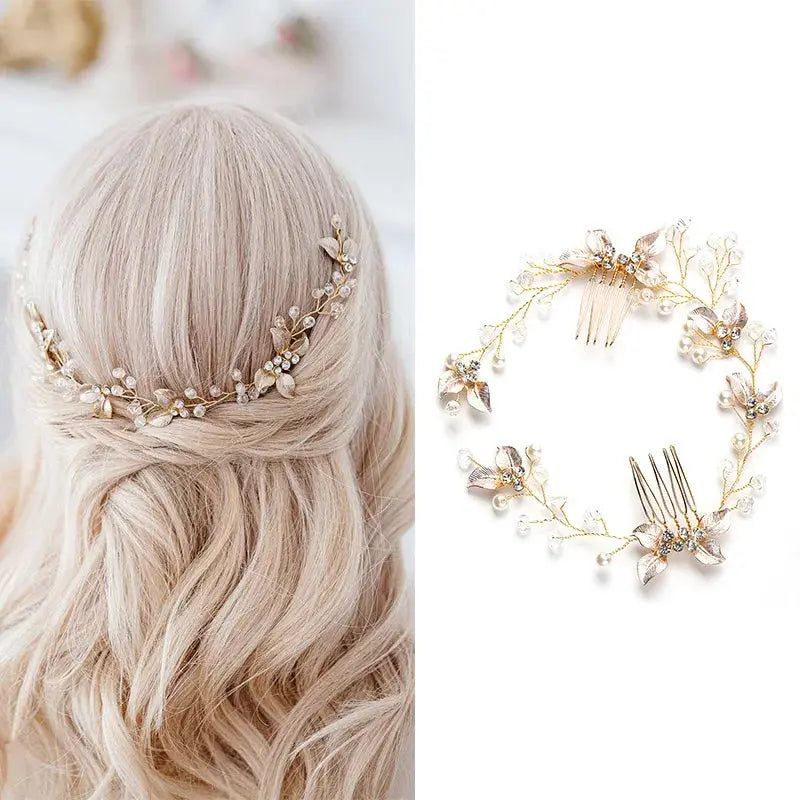 Silver/Gold/Pearl/Rhinestone Hair Accessories, Crystal Bridal Headdress/Hair Combs for Women & Girls-hair accessories-SWEET T 52