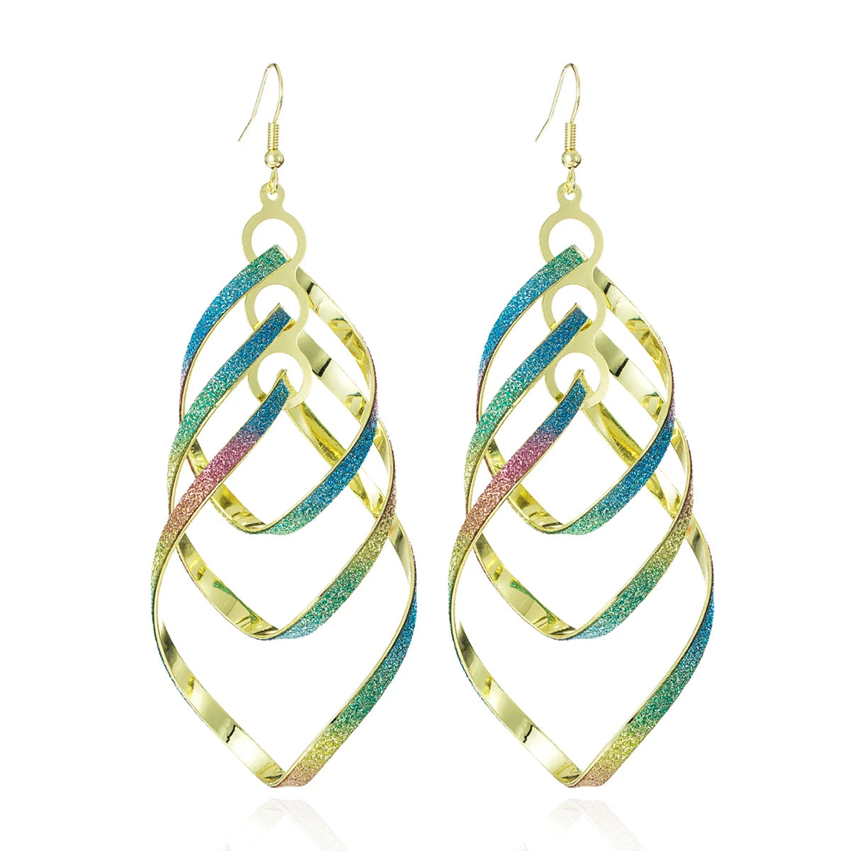 Floating Earrings - Valentine's Day/Love Pendant Earrings. Elegant Long Women's Floating Hook Earrings, Elongated Metal Pendant