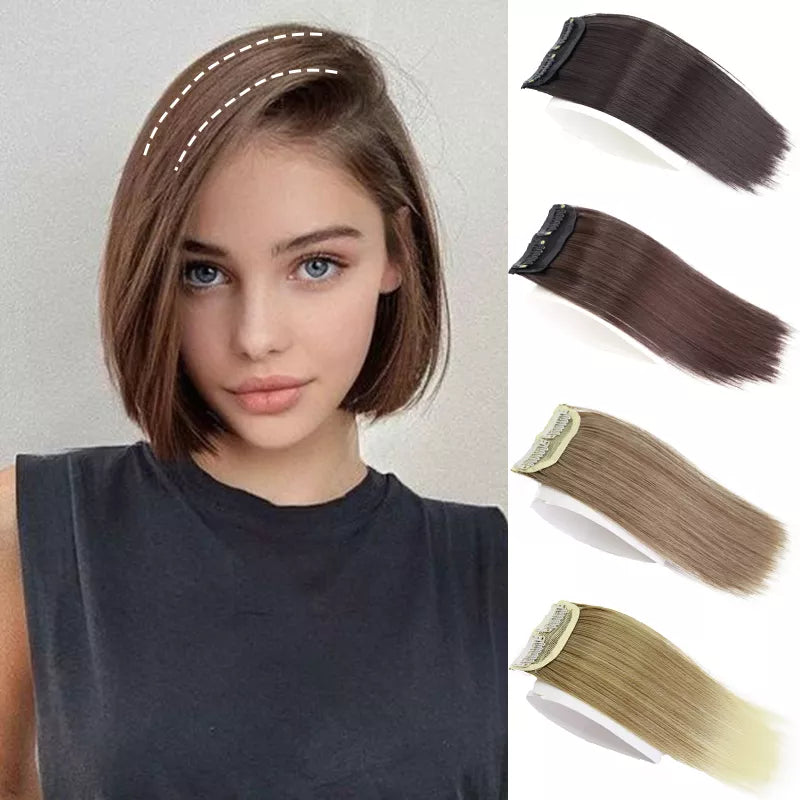 Synthetic Clip-in Hair Extensions, 12 Inches (30 cm), Natural Looking Invisible Hair Pieces for Thinning Hair for Women and Girls