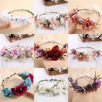 Simulated Flower Wreath/Crown/Festival Headband Hair Accessories for Women & Girls. Headdress/Garland/Wedding Headwear
